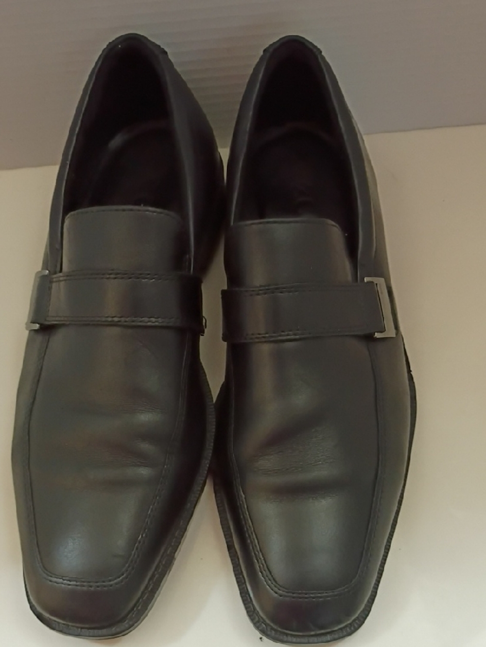 Ecco Men's  Black Leather Slip-On Loafers